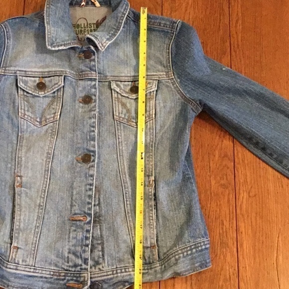 Hollister Surf 1972 Blue Long Sleeve Collared Denim Jacket Size Medium - Picture 13 of 16